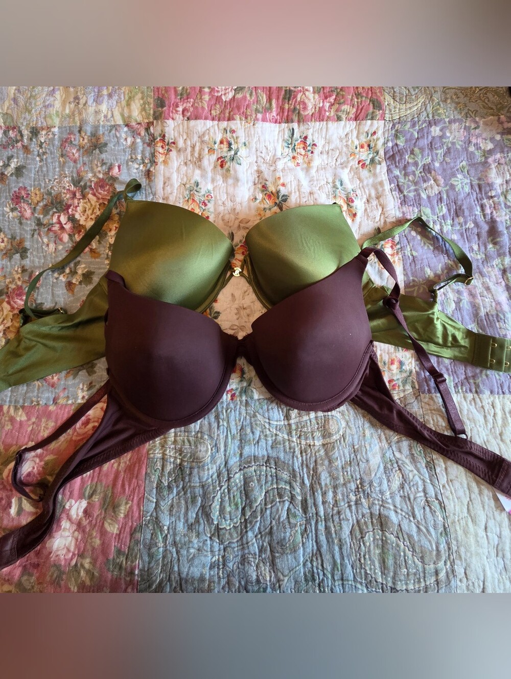 Green And Brown Victorias's Secret Bra Set